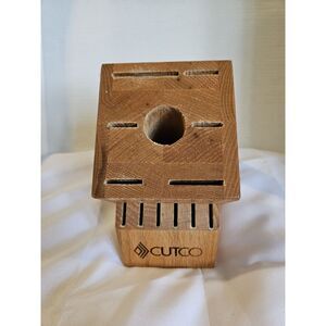 CUTCO Solid Honey Oak Wood (13 Slot) KNIFE STORAGE BLOCK Cutlery Knives USA MADE